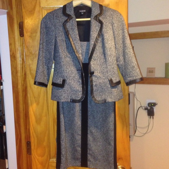 BEBE DRESS SET JACKET PANTS FIT SIZE S BLACK&WHITE