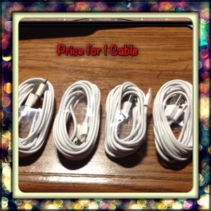 iPhone 5 Charge Cable - 10 Foot (ONE CABLE ONLY)