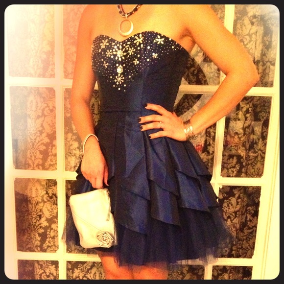 Masquerade Sparkling halter top cocktail dress