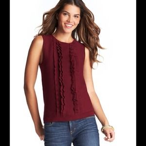 Ruffle Front Sweater Shell