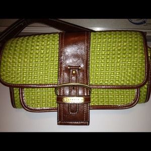 SOLD!!!!Strada handbag/purse line green w/ leather