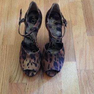 Sam Edelman leopard print wedges