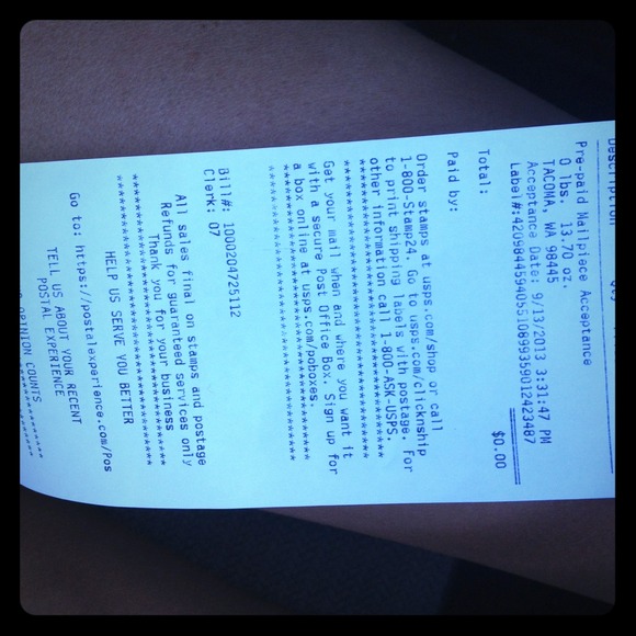 Just dropped off at post office😉