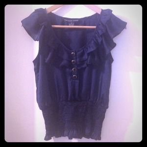 Antilia Femme Satin Ruffle Blouse