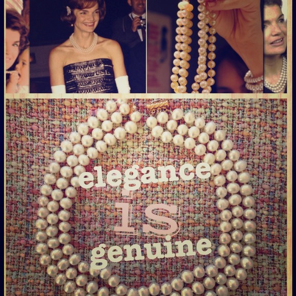 TRIPLE-strand genuine pearls, 17". NEW.