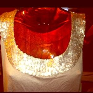 Maria Gabrielle pink sequined ruched top