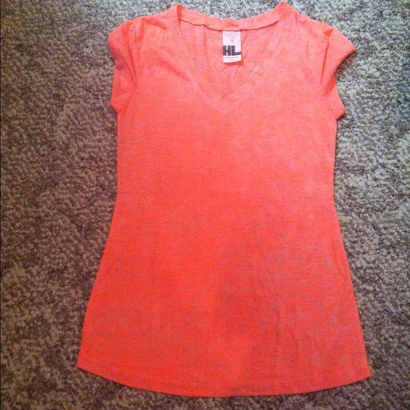 Sheer, bright orange top