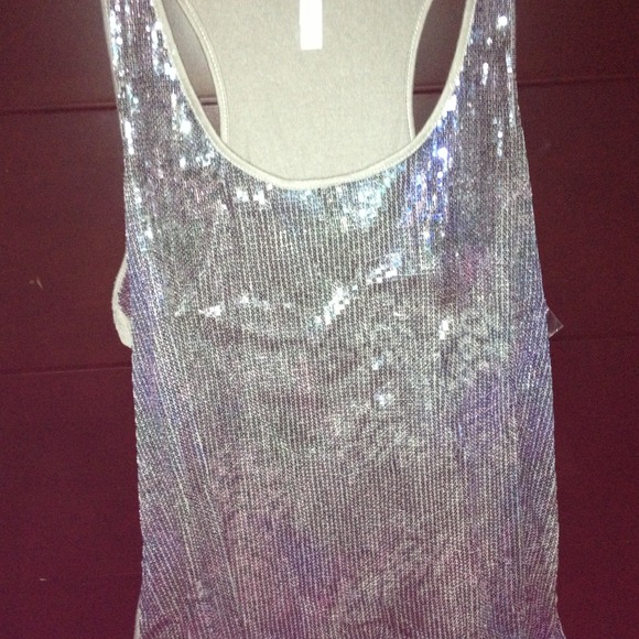 Racerback sparkly tank top never worn size L