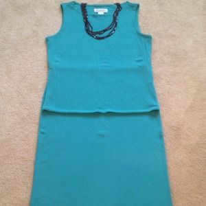 Brooks Brothers turquoise sleeveless top and skirt