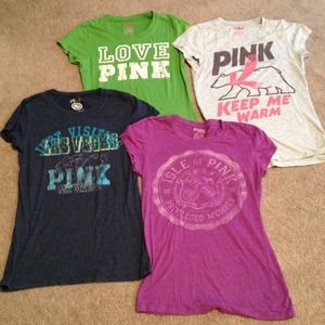 Bundle for @nikkileeclark 4 Pink tees and capris