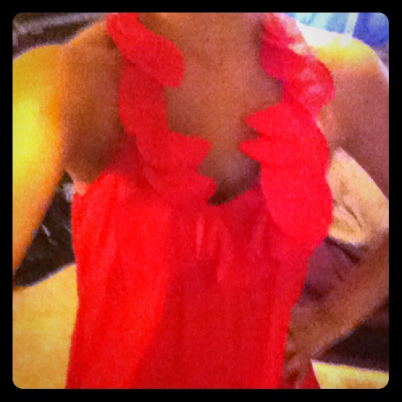 Symmetry red cut out top