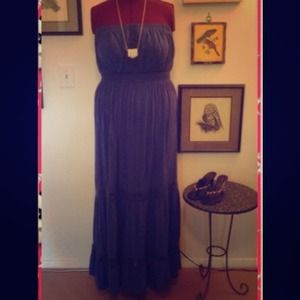 Navy Strapless Dress