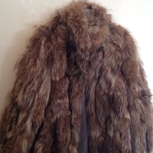Raccoon genuine Fur Coat