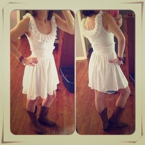 X SOLD X - Country White Cowgirl dress