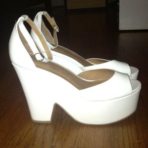 Jeffrey Campbell white brazen heels