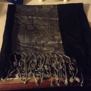 Beautiful black and silver scarf/pashmina