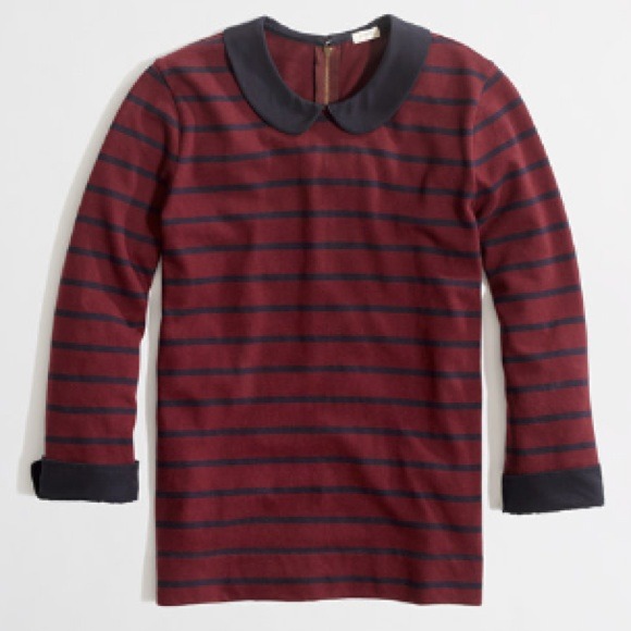 Peter Pan Collar Tee In Stripe