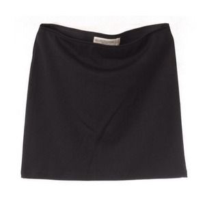 Stretchy Knit Curve Hugging Mini Skirt Solid Black