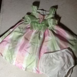 12month girl's Rare Editions dress & bottoms