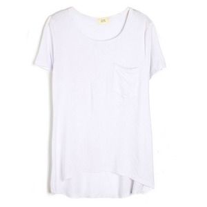Elastic Modal Short Sleeve Pocket Tee White