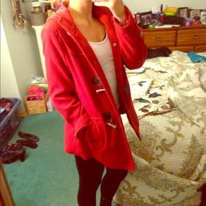 Red coat, perfect for the fall!