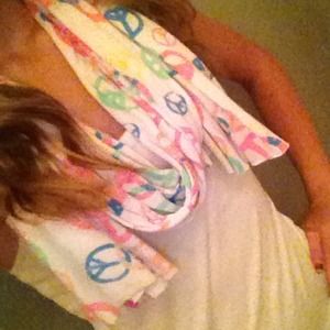 Neon Rainbow Peace Sign Scarf