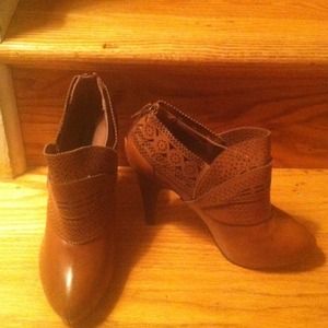 Steve Madden hidden platform pump, cognac size 8