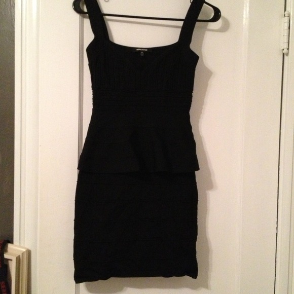 Nasty gal black peplum body con dress.
