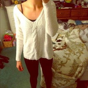 Cozy white knit sweater