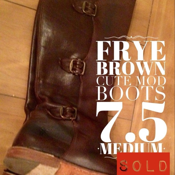 SOLD Frye Brown Mod Tall Boots Pull On 7.5 M Knee