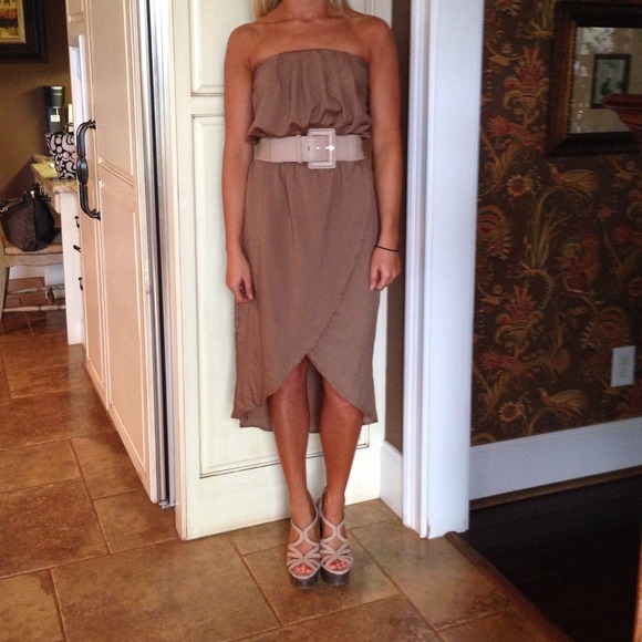 Sold****Mocha strapless dress****Sold