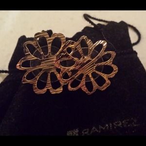 Bronze and gold earring. Hand made.