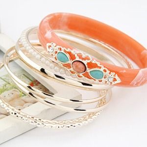 New classic orange based multi-layer bracelets