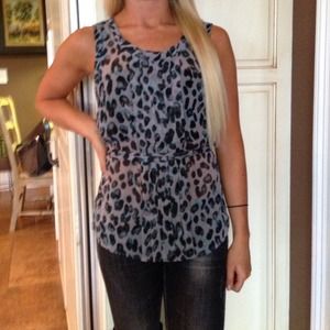 Cute sheer leopard print top by New York & Company