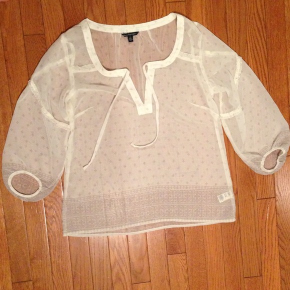 ❗️SOLD❗️american eagle white sheer blouse
