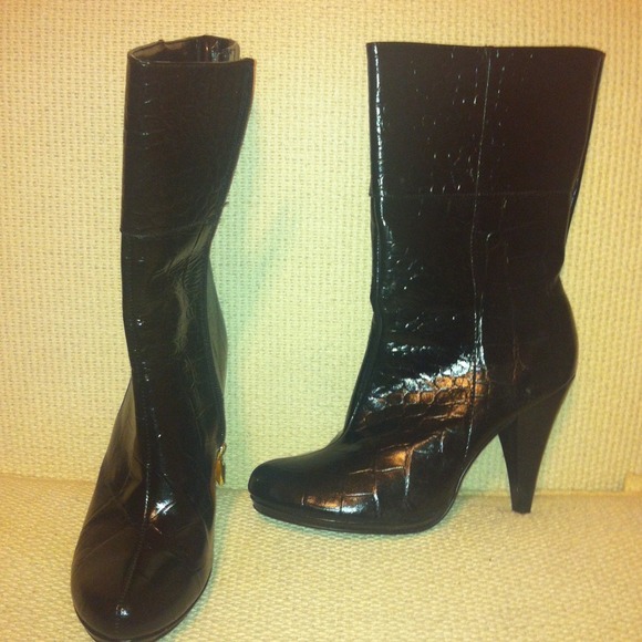 Randolph Duke black croc leather boot Sz9