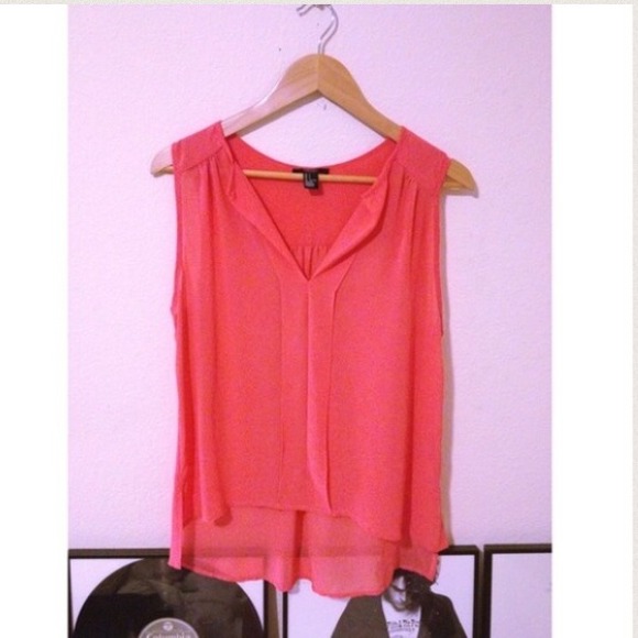 X gifted X Sheer salmon top