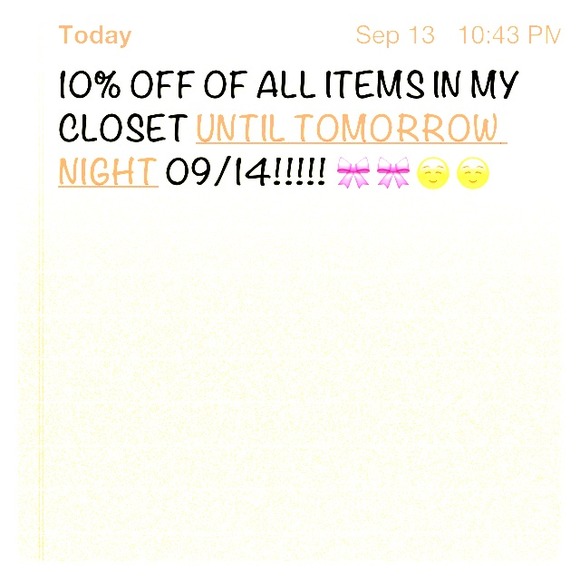 10% OFF OF EVERYTHING IN MY CLOSET!!!