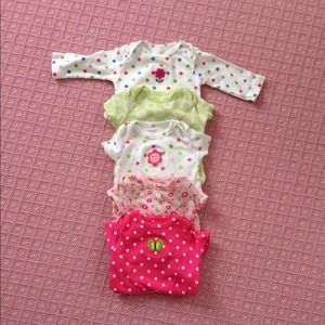 Lot of 5 baby girl onesies