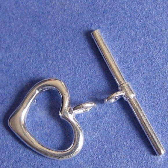 NEW🍃❤ STERLING SILVER HEART TOGGLE SET 14mm heart