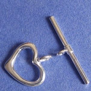 NEW🍃❤ STERLING SILVER HEART TOGGLE SET 14mm heart