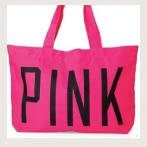 NEW! VS PINK Oversized tote in HOT PINK color!!