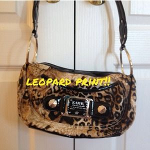 Kathy VanZeeland leopard print handbag; never used