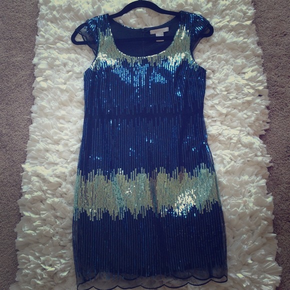 Sequin cap sleeve dress