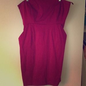 Burgundy Ny co. Strapless mini cocktail dress
