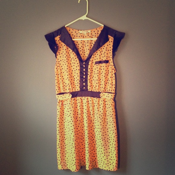 Reserved!!! Salmon and navy polka dot dress