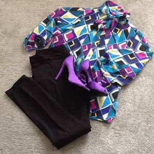 Satin Purple Peep Toe Pumps