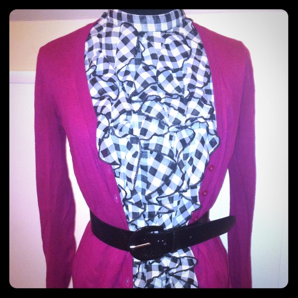 Xhilaration Tops - SOLD in Bundle Sleeveless checkered ruffle shirt