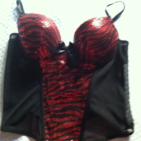 Zebra red glitz corset top 38c