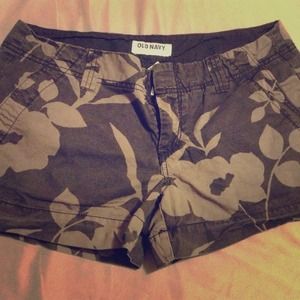 Charcoal/Grey floral patterned shorts